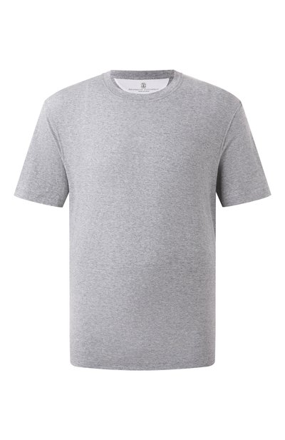 Мужская футболка изо льна и хлопка BRUNELLO CUCINELLI, арт. MW8351308