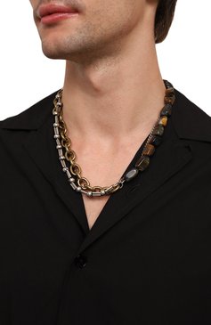 Мужского колье DRIES VAN NOTEN коричневого цвета, арт. 232-028201-087 | Фото 2 (Региональные ограничения белый список (Axapta Mercury): Не проставлено; Нос: Не проставлено; Материал: Металл)