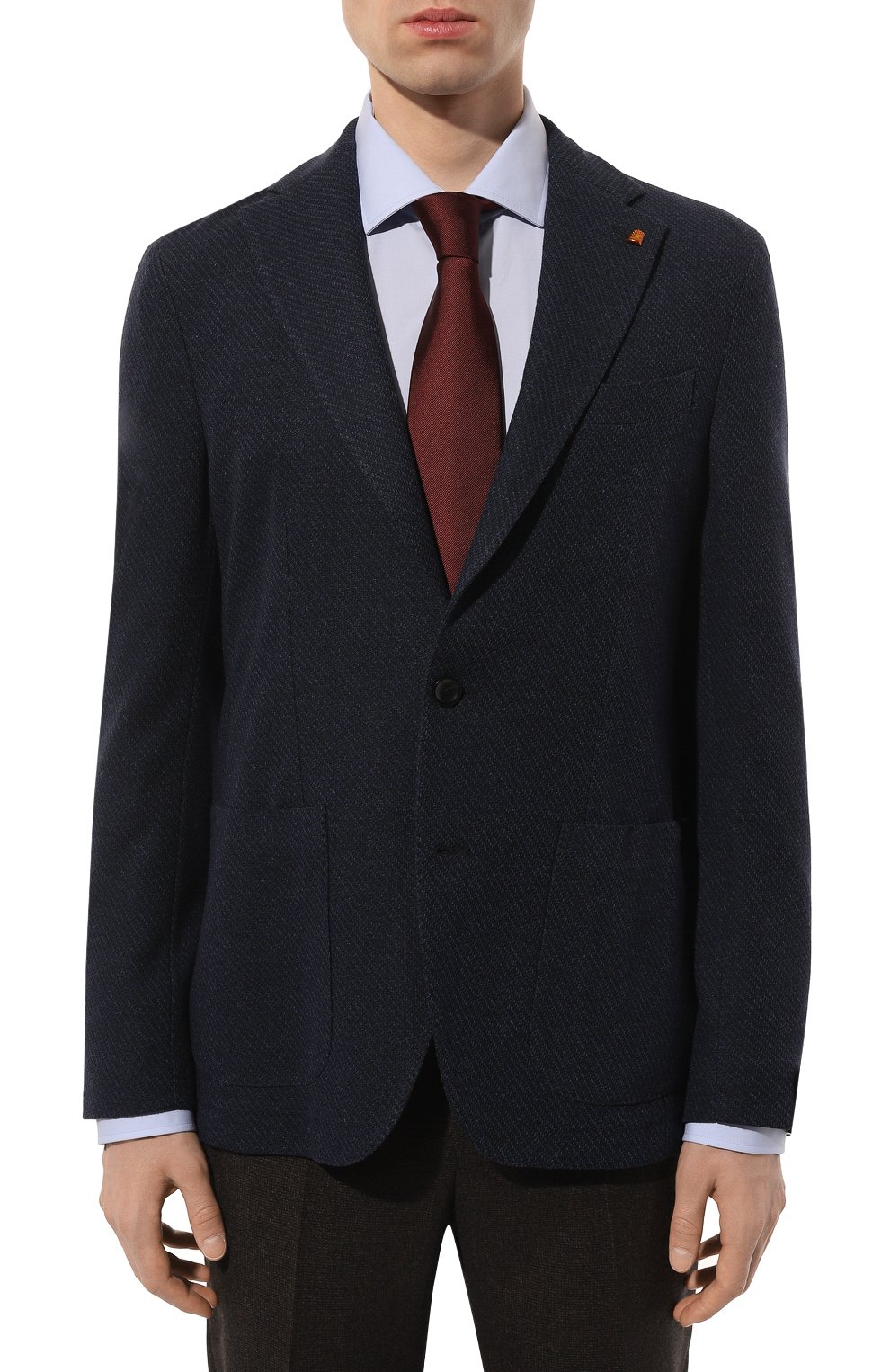 Пиджак из шерсти и хлопка SARTORIA LATORRE темно-синего цвета по цене 61550 руб., арт. JD74/JG041, фото 4 Пиджак из шерсти и хлопка SARTORIA LATORRE, арт. JD74/JG041, фото 4