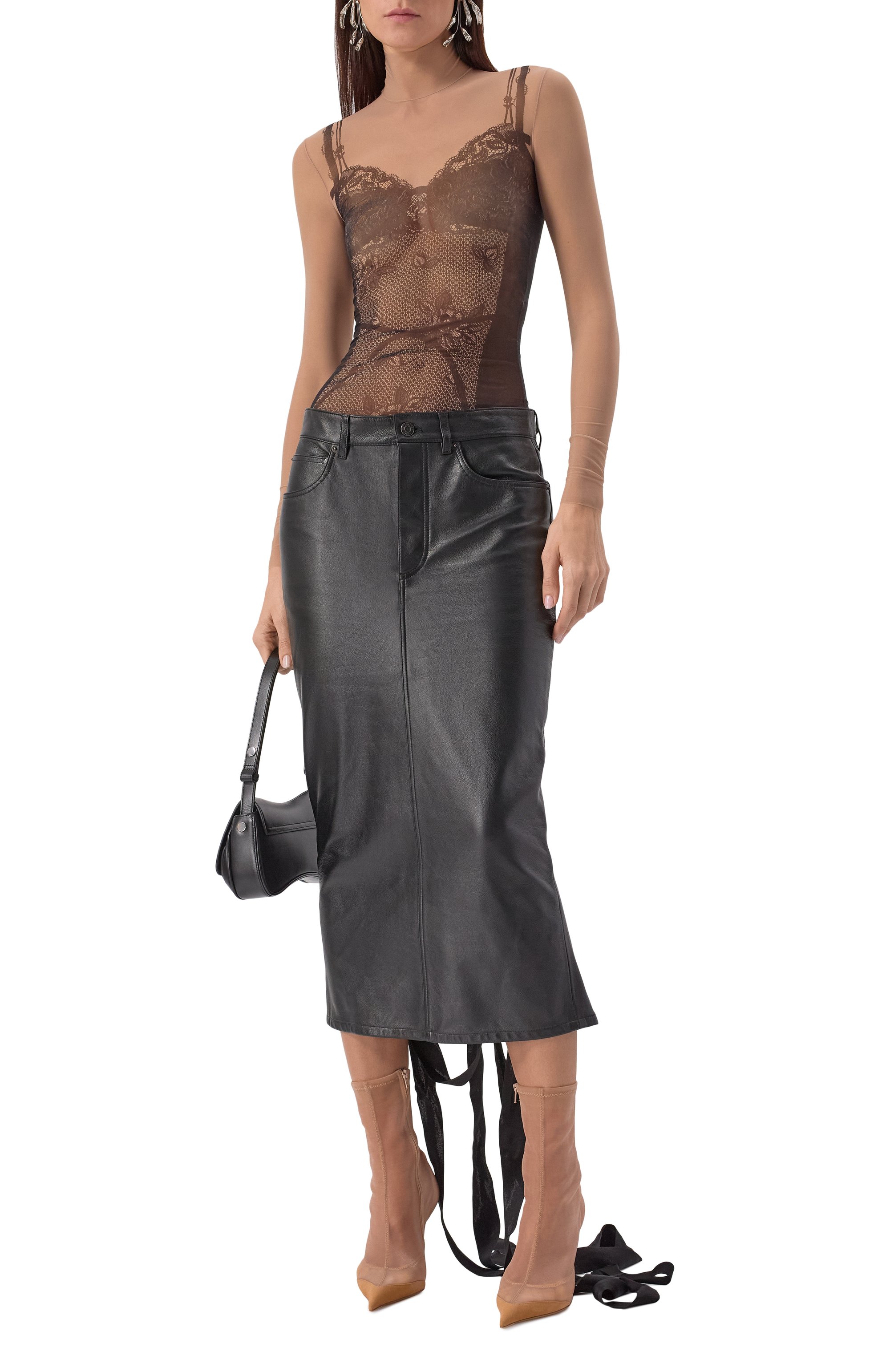 Кожаная юбка BALENCIAGA, арт. 830758/TSS01, фото 2