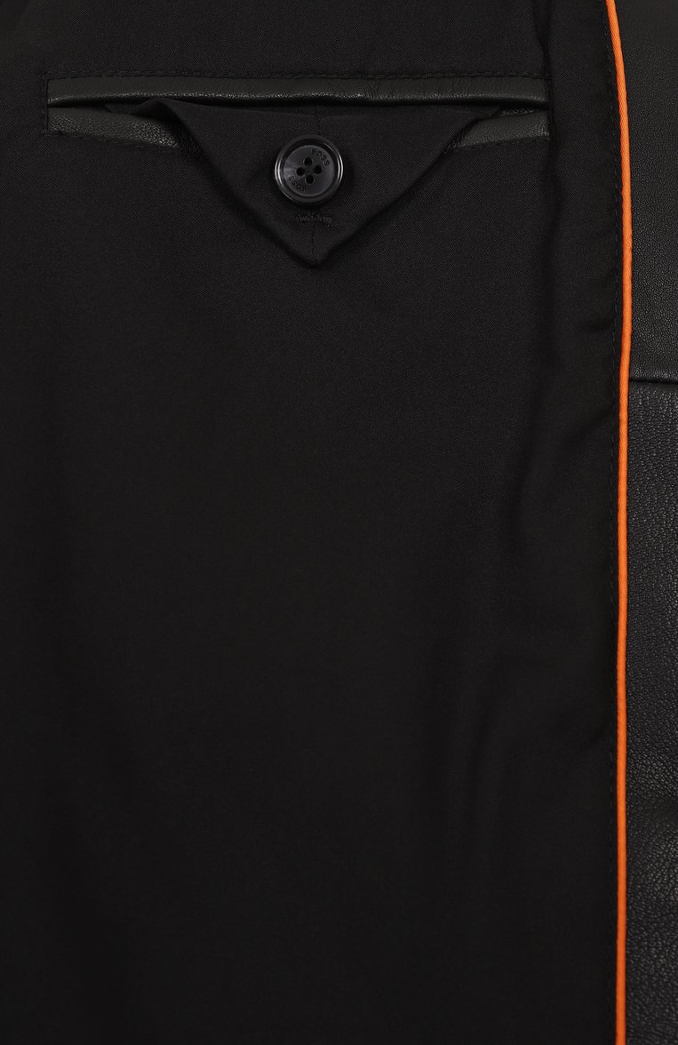 Женская кожаная куртка BOSS ORANGE черного цвета, арт. 50522033 | Фото 7 (Рукава: Длинные; Длина (верхняя одежда): Короткие; Материал подклада: Синтетический материал; Материал внешний: Натуральная кожа; Стили: Кэжуэл; Кросс-КТ: Куртка, Легкие; Женское Кросс-КТ: Замша и кожа; Автоматизация ТО: Проставлено; Автоматизация состава: Проставлено)