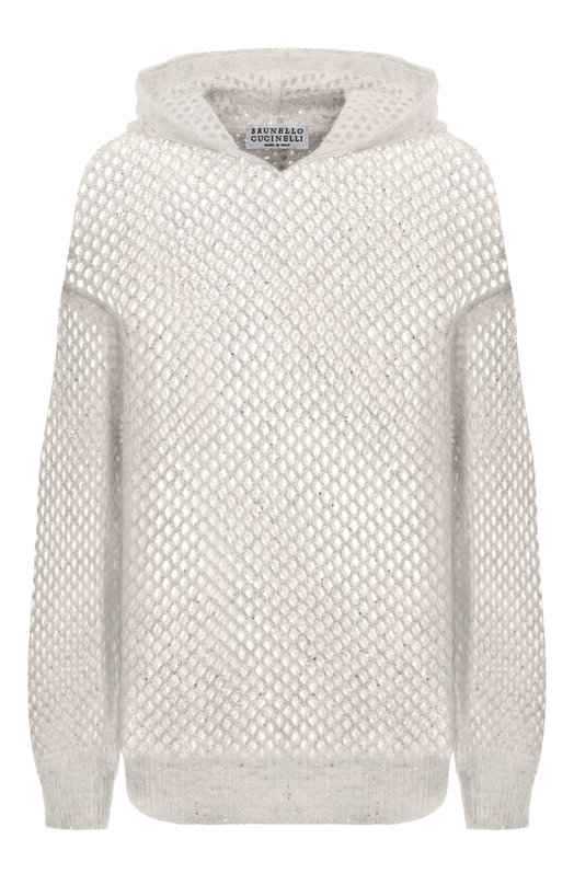 Худи из шерсти и хлопка Brunello Cucinelli MPS732409P Серый MPS732409P