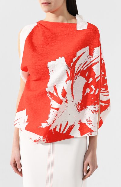 Топ с принтом ROLAND MOURET красного цвета по цене 43050 руб., арт. PS19/S0545/F6397, фото 3 Топ с принтом ROLAND MOURET, арт. PS19/S0545/F6397, фото 3