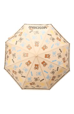 Женский складной зонт MOSCHINO бежевого цвета, арт. 8033-0PENCL0SE | Фото 1 (Материал: Металл, Текстиль, Синтетический материал; Тематический товар: Teddy Bear; Нос: Не проставлено; Материал сплава: Проставлено)