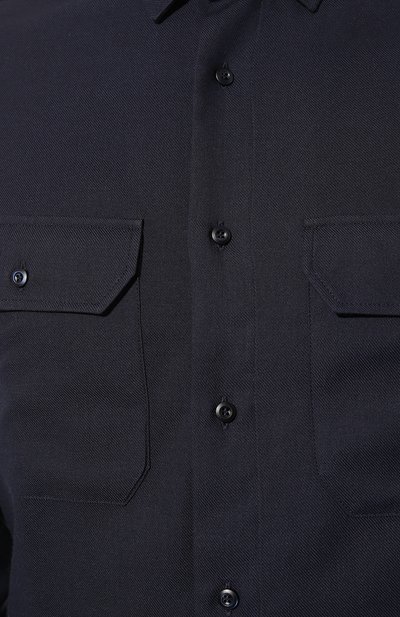 Рубашка из хлопка и кашемира BRUNELLO CUCINELLI темно-синего цвета по цене 74600 руб., арт. MY6120626, фото 5 Рубашка из хлопка и кашемира BRUNELLO CUCINELLI, арт. MY6120626, фото 5