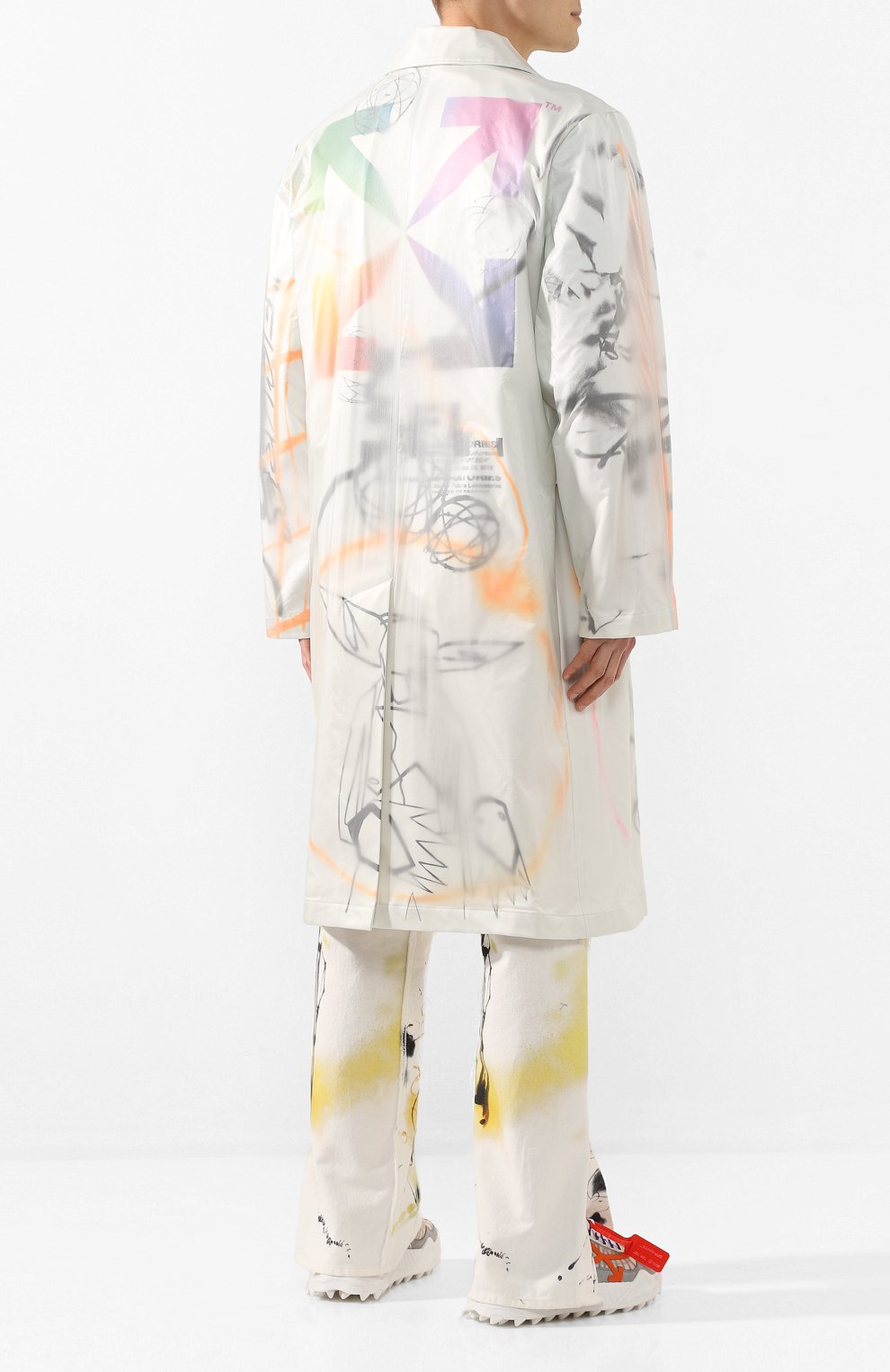 Хлопковый плащ OFF-WHITE белого цвета по цене 189000 руб., арт. 0MEA217S20I100520188, фото 4 Хлопковый плащ OFF-WHITE, арт. 0MEA217S20I100520188, фото 4