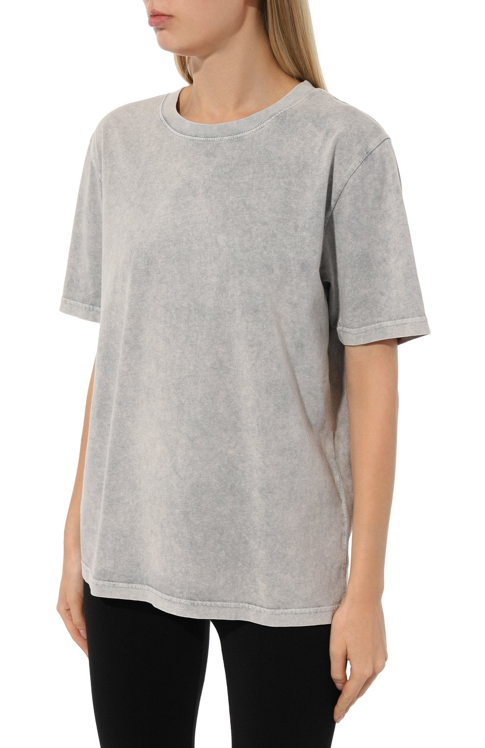 Хлопковая футболка LESYANEBO светло-серого цвета по цене 9500 руб., арт. ICONIC/TS003, фото 3 Хлопковая футболка LESYANEBO, арт. ICONIC/TS003, фото 3