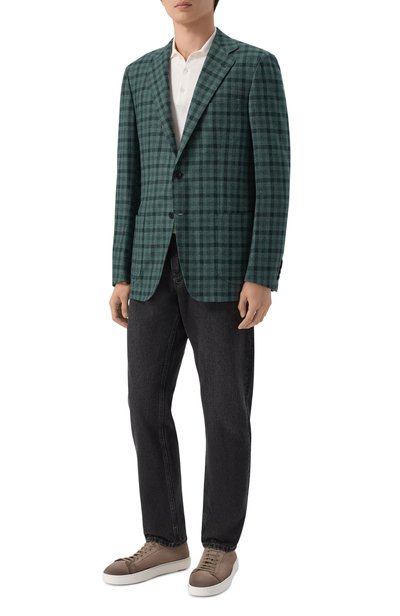 Пиджак из кашемира и хлопка KITON зеленого цвета по цене 838000 руб., арт. UG81K0189I, фото 3 Пиджак из кашемира и хлопка KITON, арт. UG81K0189I, фото 3