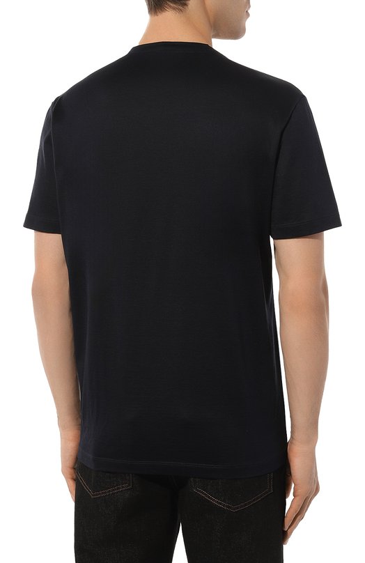 Футболка из шелка и хлопка Giorgio Armani 3KSM77/SJZHZ Синий  3KSM77/SJZHZ Фото 4