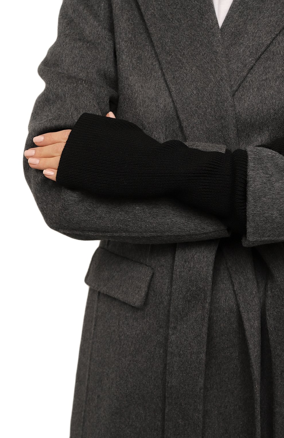 Шерстяные митенки HALFBOY черного цвета по цене 28850 руб., арт. HFW231WAGL062, фото 2 Шерстяные митенки HALFBOY, арт. HFW231WAGL062, фото 2