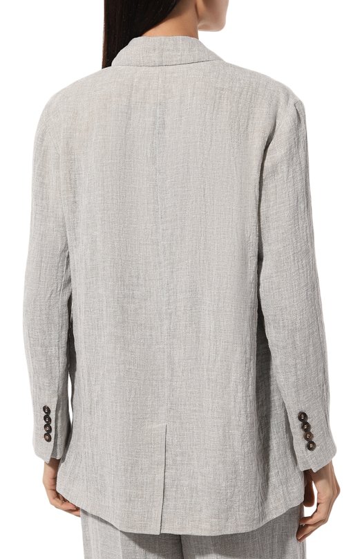 Льняной жакет Brunello Cucinelli MH5702519 Серый  MH5702519 Фото 4