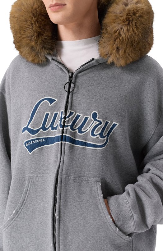 Хлопковая толстовка Balenciaga 850330/TTVB5 Серый  850330/TTVB5 Фото 5