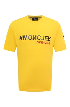 Мужская хлопковая футболка MONCLER GRENOBLE желтого цвета, арт. 8C000-05-8390T | Фото 1 (Материал сплава: Проставлено; Длина (для топов): Стандартные; Рукава: Короткие; Материал внешний: Хлопок; Драгоценные камни: Проставлено; Кросс-КТ: Спорт; Принт: С принтом; Стили: Спорт-шик)