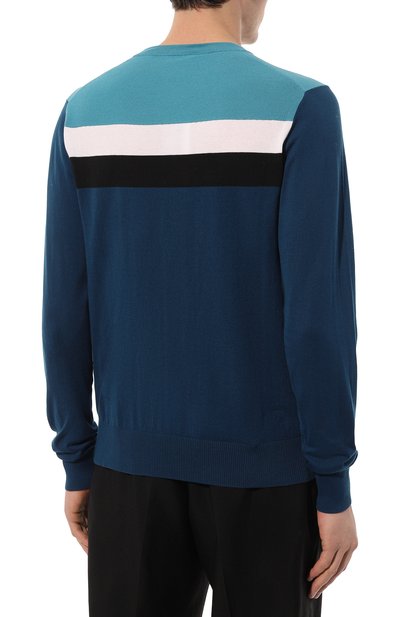 Хлопковый джемпер DIRK BIKKEMBERGS синего цвета по цене 26950 руб., арт. C S 52G 10 X 1472, фото 4 Хлопковый джемпер DIRK BIKKEMBERGS, арт. C S 52G 10 X 1472, фото 4