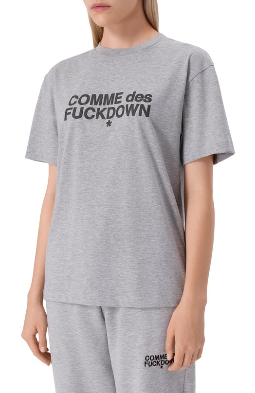 Хлопковая футболка Comme des Fuckdown CFABW01356 Серый  CFABW01356 Фото 3