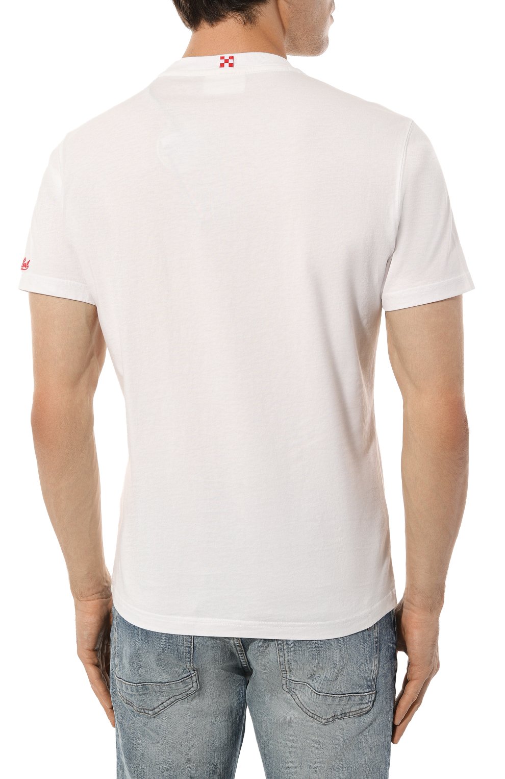 Хлопковая футболка MC2 SAINT BARTH белого цвета по цене 8430 руб., арт. STBM/TSHIRT MAN/05767D, фото 4 Хлопковая футболка MC2 SAINT BARTH, арт. STBM/TSHIRT MAN/05767D, фото 4