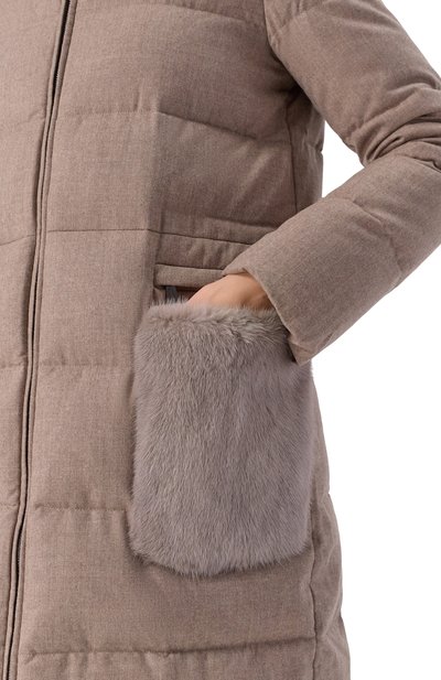 Пуховик с отделкой из норки MANZONI24, арт. 25M1309-ZEL0V, фото 5