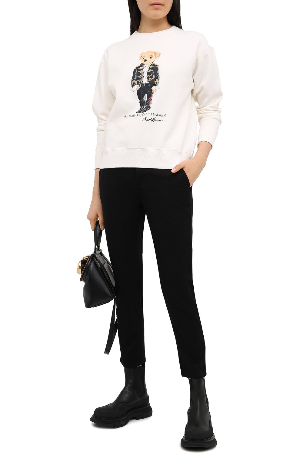 Хлопковый свитшот POLO RALPH LAUREN кремового цвета по цене 21200 руб., арт. 211814488, фото 2 Хлопковый свитшот POLO RALPH LAUREN, арт. 211814488, фото 2