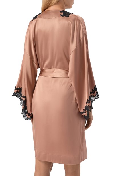 Шелковый халат C.ALLA темно-бежевого цвета по цене 127500 руб., арт. DV0333 K, фото 3 Шелковый халат C.ALLA, арт. DV0333 K, фото 3