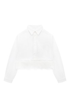 Детское хлопковая рубашка FENDI белого цвета, арт. JFC106/A0CV/8A-12+ | Фото 1 (Материал внешний: Хлопок; Рукава: Длинные; Драгоценные камни: Проставлено; Материал сплава: Проставлено; Случай: Повседневный; Ростовка одежда: 9 лет | 134 см, 10 - 11 лет | 140 - 146см, 12 лет | 152 см, 13 - 15 лет | 158 см)