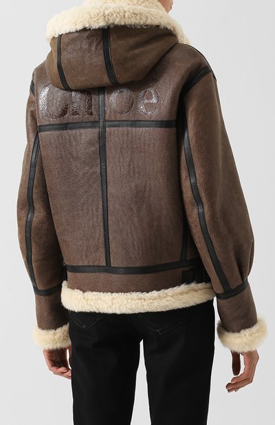 Дубленка из овчины с капюшоном CHLOÉ, арт. CHC18WCV07210, фото 4