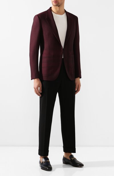 Кожаные лоферы gucci jordaan GUCCI, арт. 406994/BLM00, фото 2