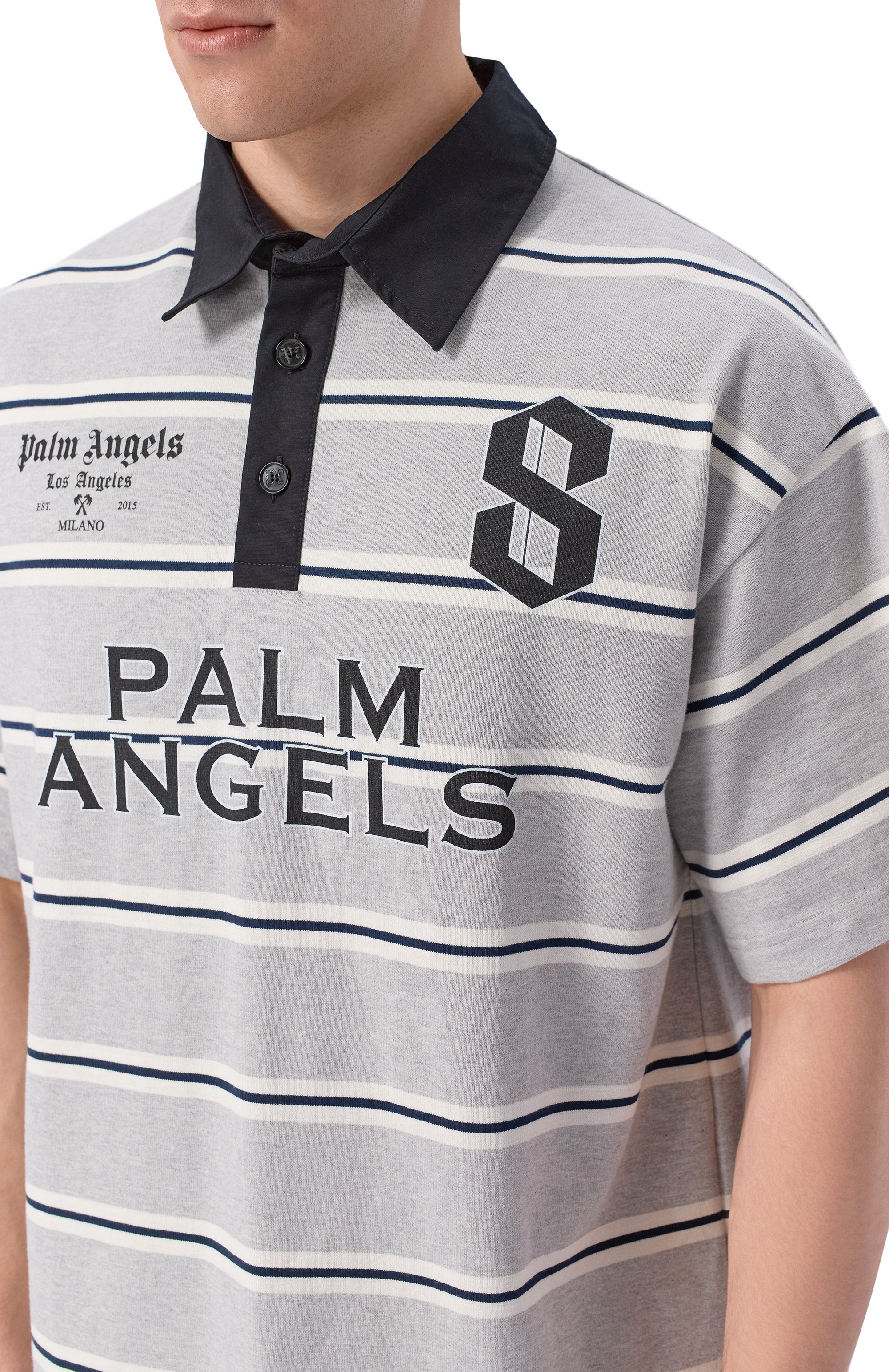 Хлопковое поло PALM ANGELS, арт. PMGB02CS26FAB001, фото 5