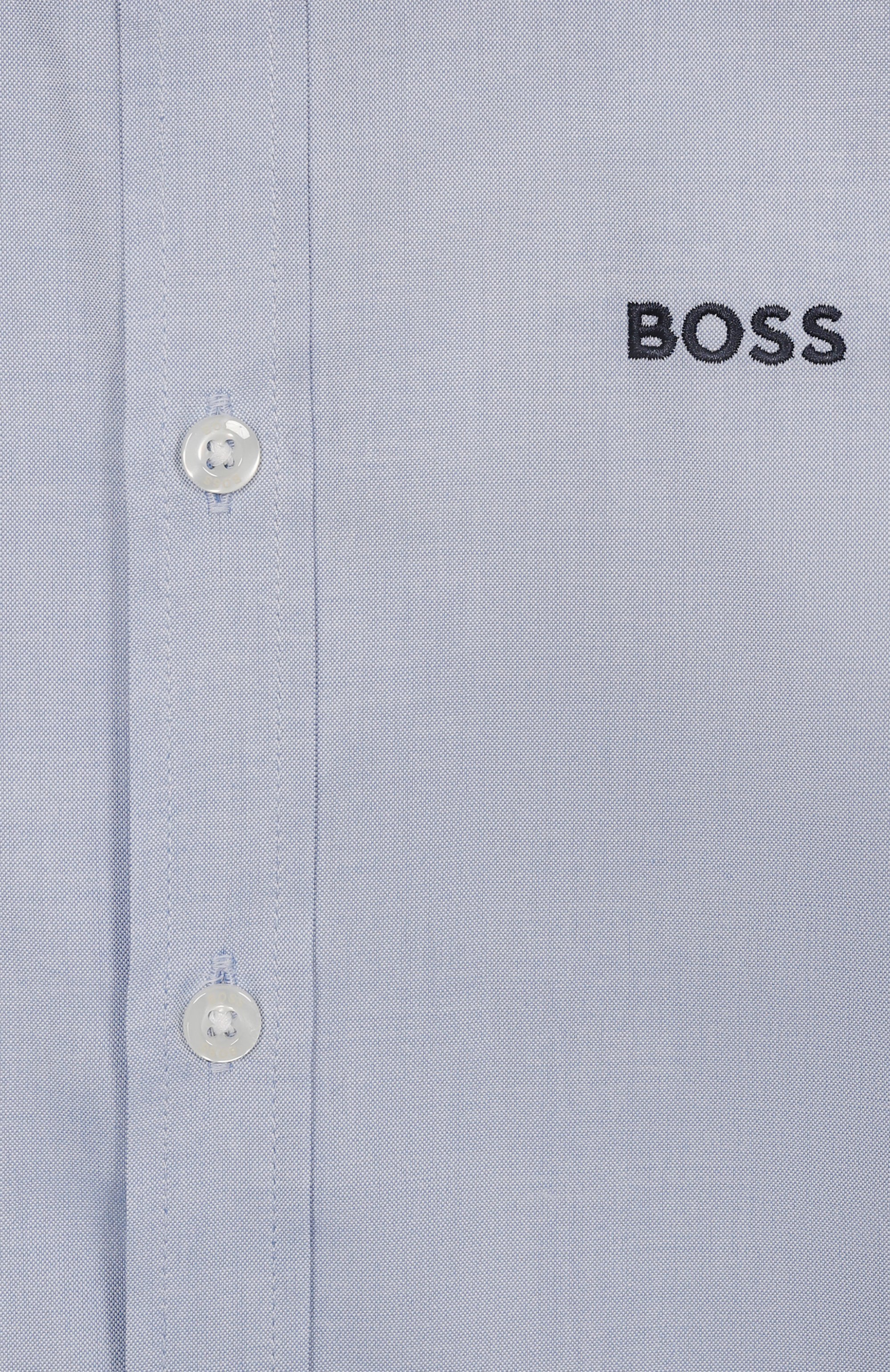 Хлопковая рубашка BOSS голубого цвета по цене 9680 руб., арт. J51626/6A-12A, фото 3 Хлопковая рубашка BOSS, арт. J51626/6A-12A, фото 3