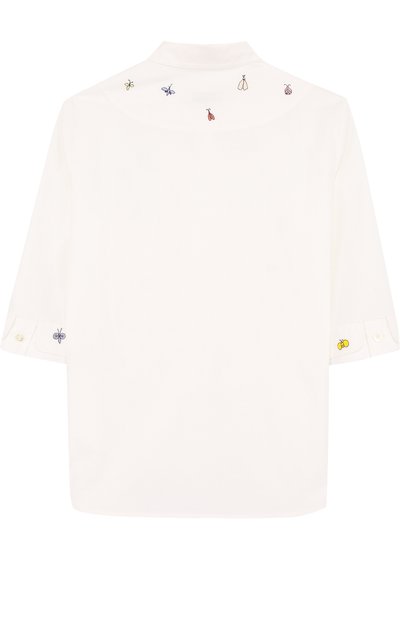 Хлопковая блуза с вышивкой LORO PIANA белого цвета по цене 44850 руб., арт. FAI0558, фото 2 Хлопковая блуза с вышивкой LORO PIANA, арт. FAI0558, фото 2