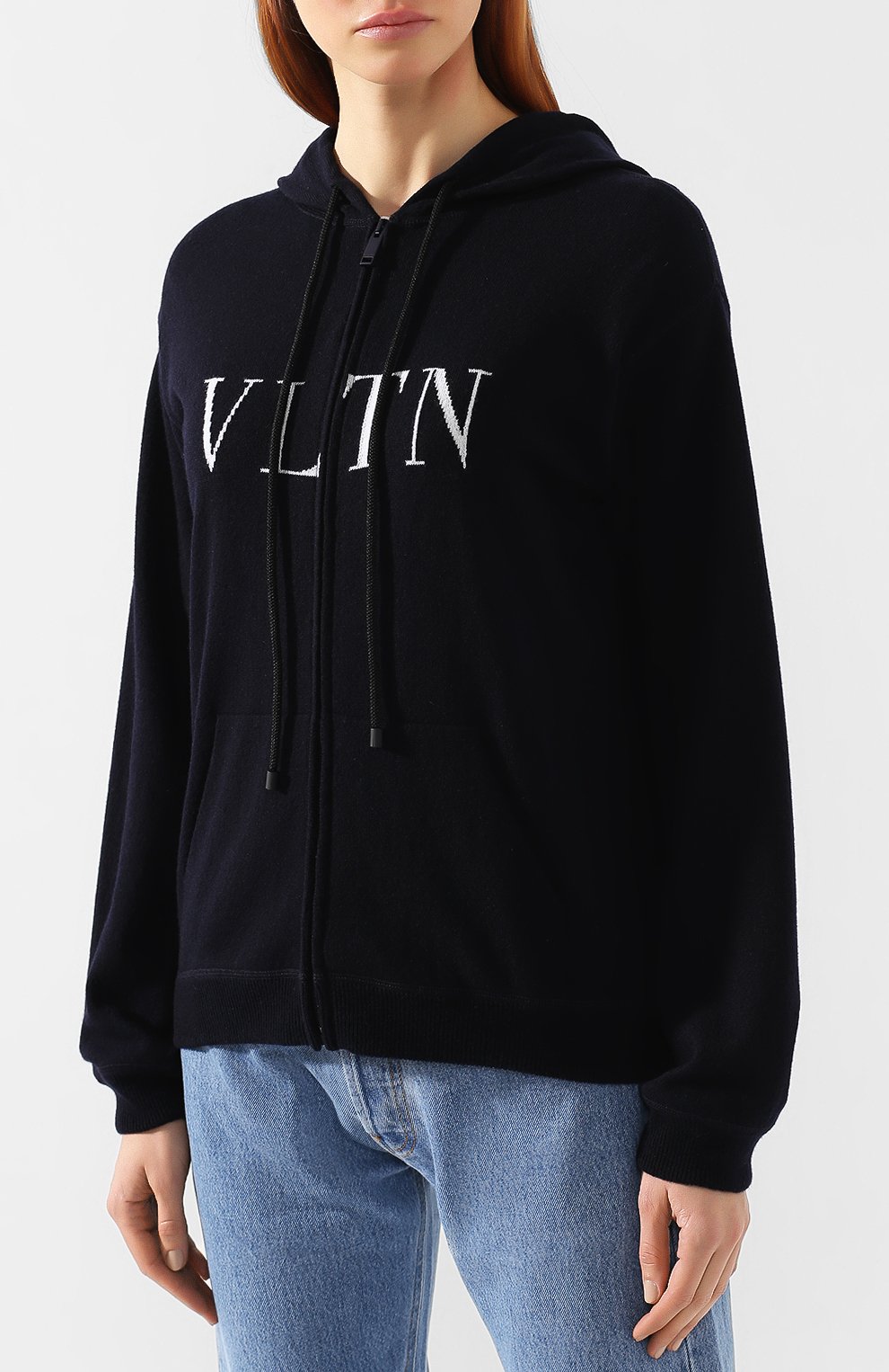 Кашемировый кардиган VALENTINO синего цвета по цене 206000 руб., арт. RB3KE01449V, фото 3 Кашемировый кардиган VALENTINO, арт. RB3KE01449V, фото 3