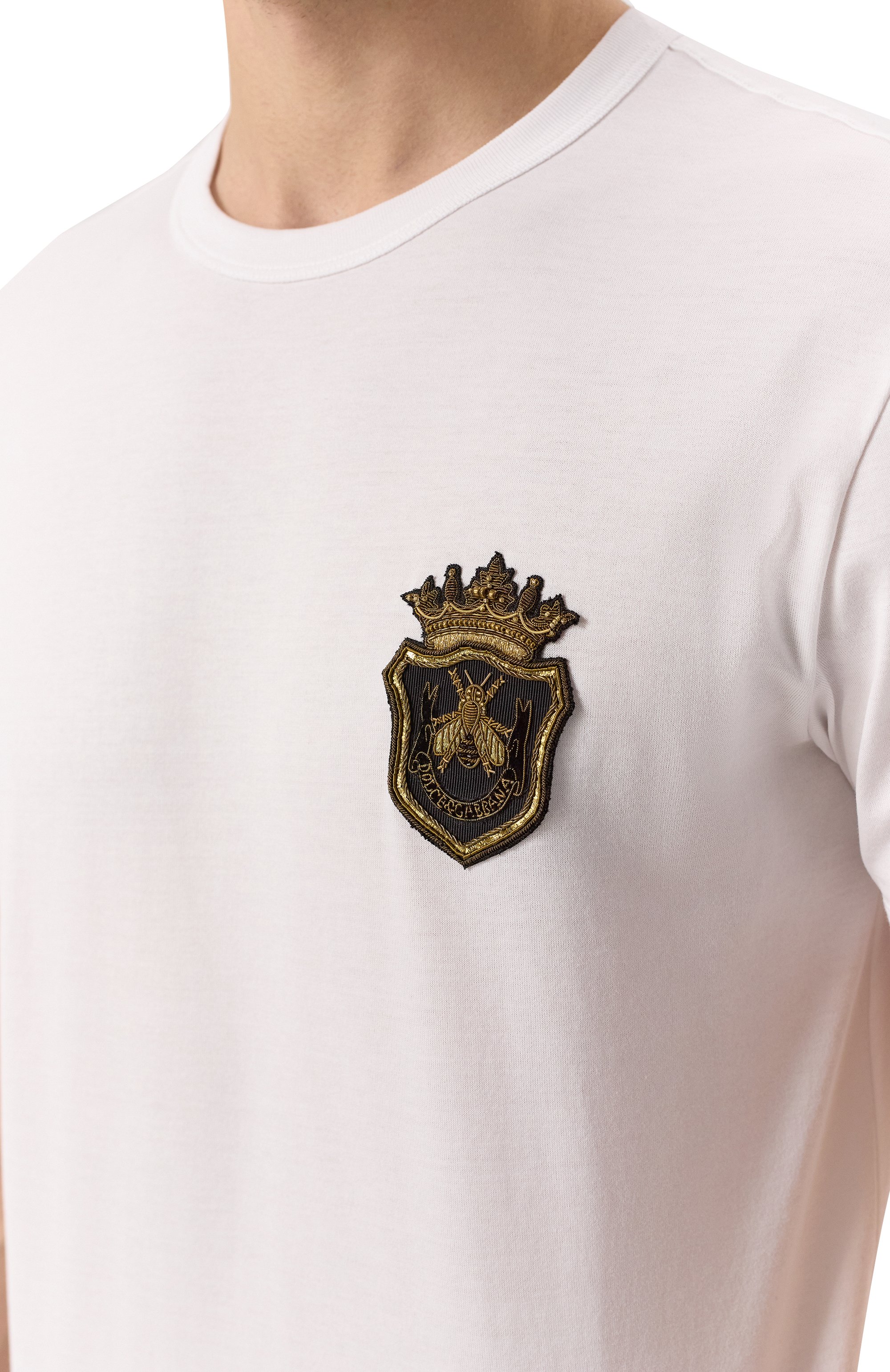 Хлопковая футболка DOLCE & GABBANA белого цвета по цене 87550 руб., арт. G8PV1Z/G704C, фото 5 Хлопковая футболка DOLCE & GABBANA, арт. G8PV1Z/G704C, фото 5