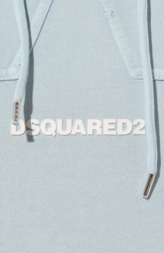 Мужской хлопковое худи DSQUARED2 голубого цвета, арт. S71GU0645 | Фото 5 (Рукава: Длинные; Принт: Без принта; Длина (для топов): Стандартные; Мужское Кросс-КТ: Худи-одежда; Материал сплава: Проставлено; Материал внешний: Хлопок; Стили: Спорт-шик; Драгоценные камни: Проставлено)