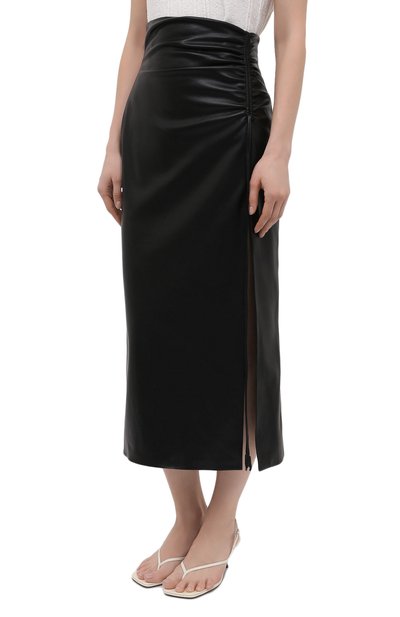 Юбка NANUSHKA черного цвета по цене 47800 руб., арт. MAL0RIE_BLACK_VEGAN LEATHER, фото 3 Юбка NANUSHKA, арт. MAL0RIE_BLACK_VEGAN LEATHER, фото 3