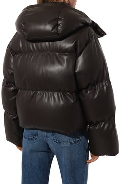 Женский пуховик STELLA MCCARTNEY коричневого цвета, арт. 680119/3BU393 | Ф�ото 4 (Длина (верхняя одежда): Короткие; Материал подклада: Вискоза; Рукава: Длинные; Материал сплава: Проставлено; Материал внешний: Синтетический материал; Драгоценные камни: Проставлено; Стили: Кэжуэл; Кросс-КТ: Пуховик)