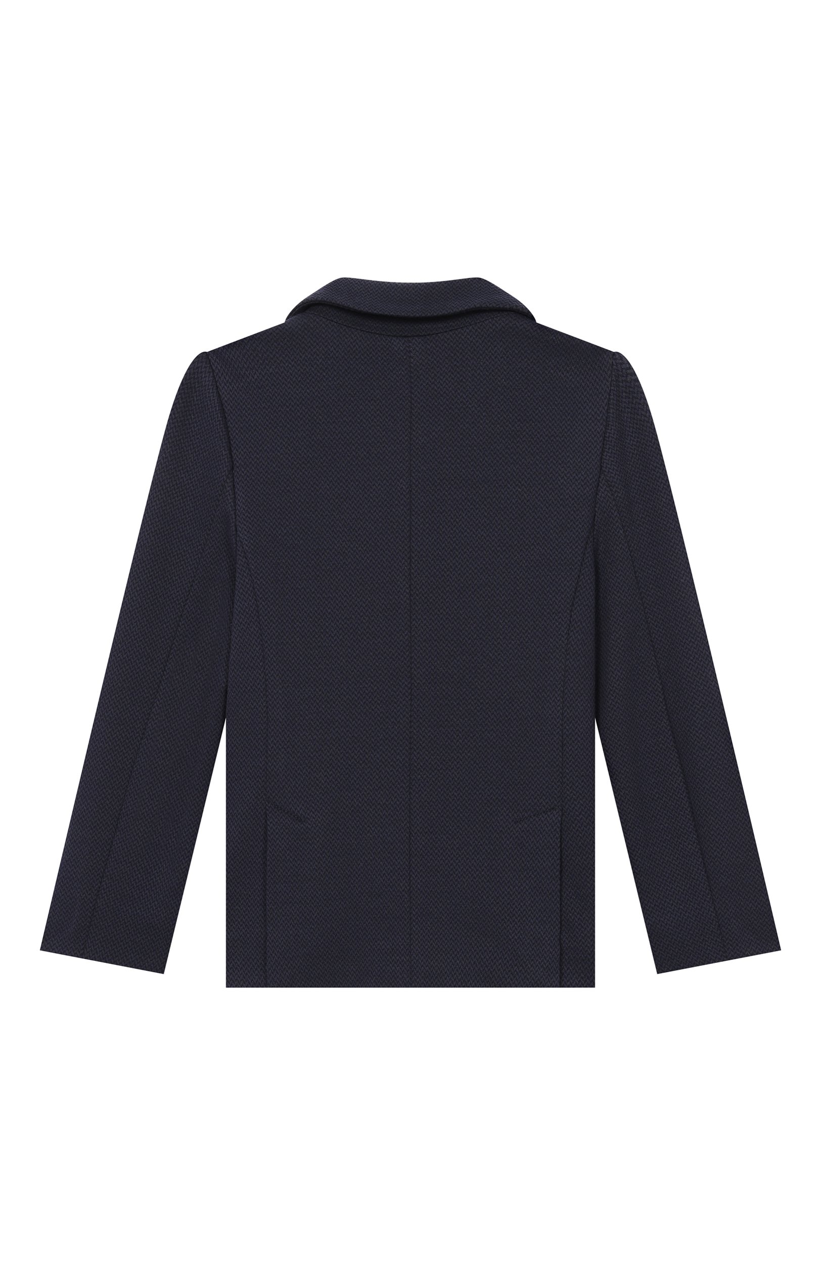 Пиджак из вискозы и хлопка EMPORIO ARMANI темно-синего цвета по цене 46300 руб., арт. EB001535/AF25909, фото 2 Пиджак из вискозы и хлопка EMPORIO ARMANI, арт. EB001535/AF25909, фото 2