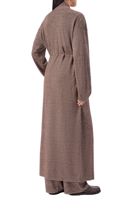 Кардиган из шерсти и льна 12 STOREEZ 136426 Коричневый  136426 Фото 4