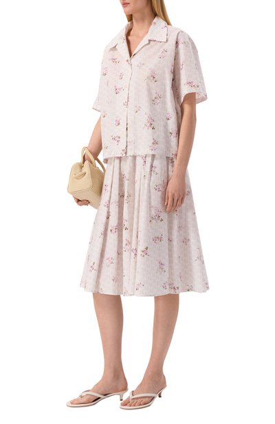 Хлопковая рубашка MSGM белого цвета по цене 36450 руб., арт. 4041MDE20/267154, фото 2 Хлопковая рубашка MSGM, арт. 4041MDE20/267154, фото 2