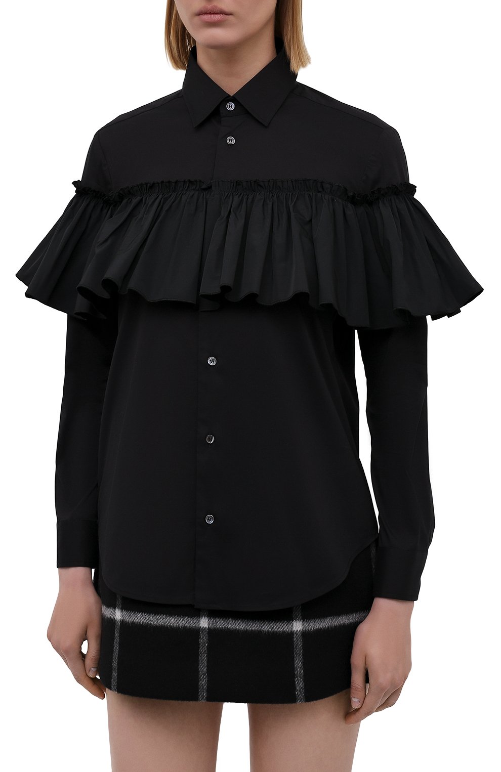 Хлопковая рубашка REDVALENTINO черного цвета по цене 35700 руб., арт. WR3ABG60/60N, фото 3 Хлопковая рубашка REDVALENTINO, арт. WR3ABG60/60N, фото 3