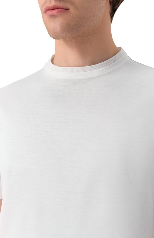 Хлопковая футболка Canali T0922/MJ00002 Белый  T0922/MJ00002 Фото 5