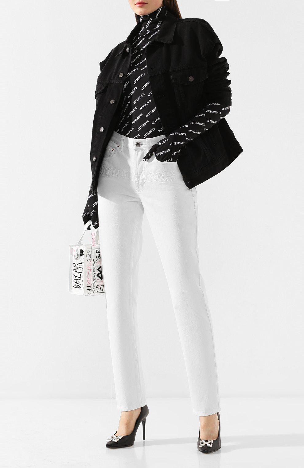 Джинсы VETEMENTS белого цвета по цене 86900 руб., арт. SS20PA327 2800/W/WHITE, фото 2 Джинсы VETEMENTS, арт. SS20PA327 2800/W/WHITE, фото 2