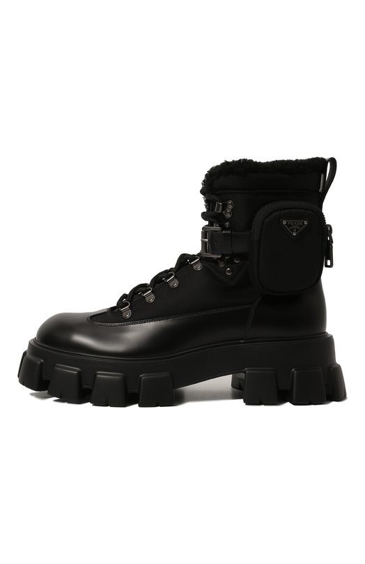 Кожаные ботинки Prada 2UE009-3LEK-F0002-A000 Чёрный  2UE009-3LEK-F0002-A000 Фото 4