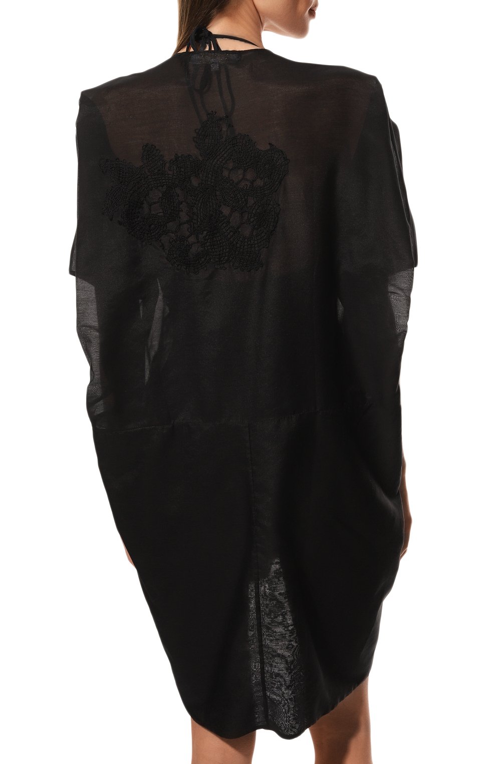 Туника из хлопка и шелка LILA EUGENIE черного цвета по цене 42050 руб., арт. 2324 MINI, фото 4 Туника из хлопка и шелка LILA EUGENIE, арт. 2324 MINI, фото 4