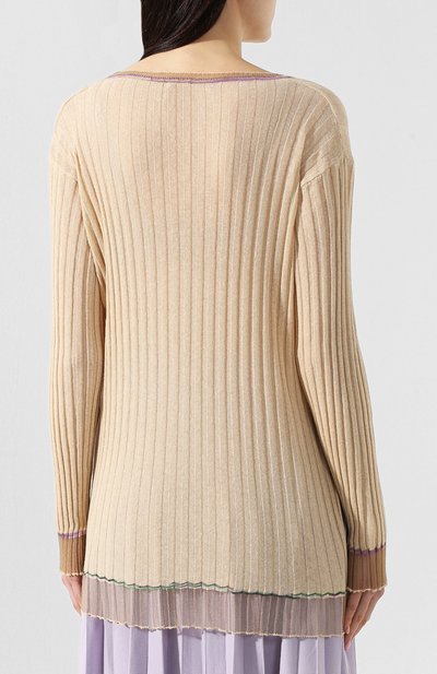 Хлопковый пуловер M MISSONI бежевого цвета по цене 17600 руб., арт. 2DN00039/2K000H, фото 4 Хлопковый пуловер M MISSONI, арт. 2DN00039/2K000H, фото 4