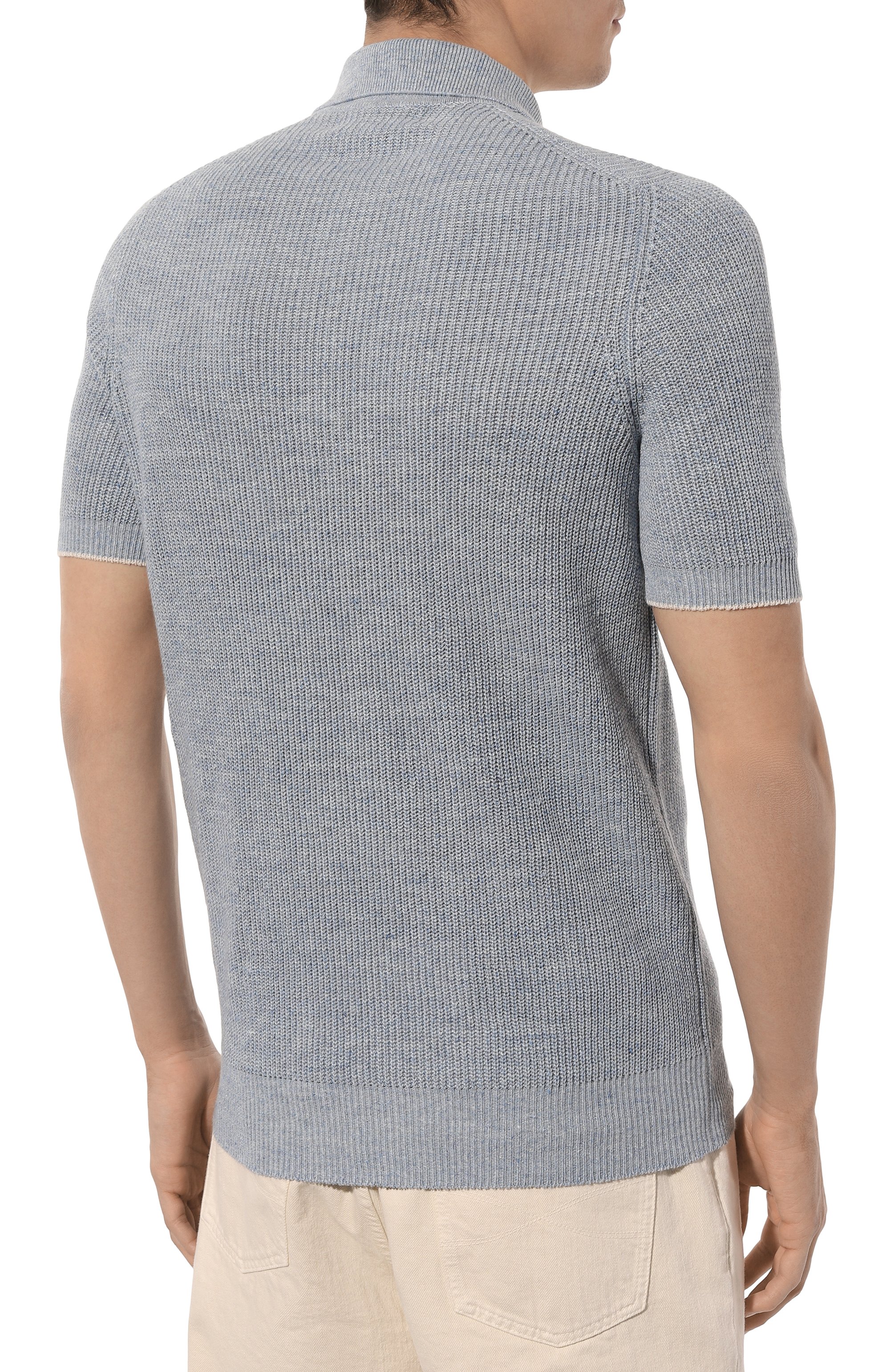 Поло изо льна и хлопка BRUNELLO CUCINELLI, арт. M2L70B2292, фото 4