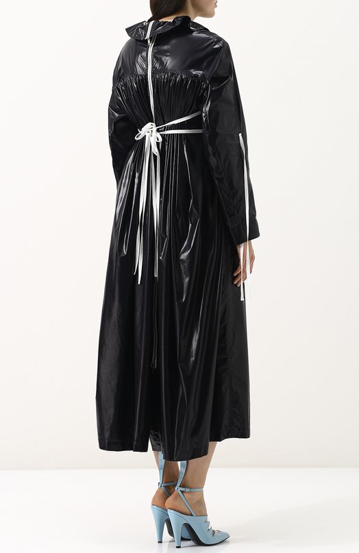 Платье-миди с контрастной отделкой и воротником-стойкой CALVIN KLEIN 205W39NYC Чёрный, фото 4