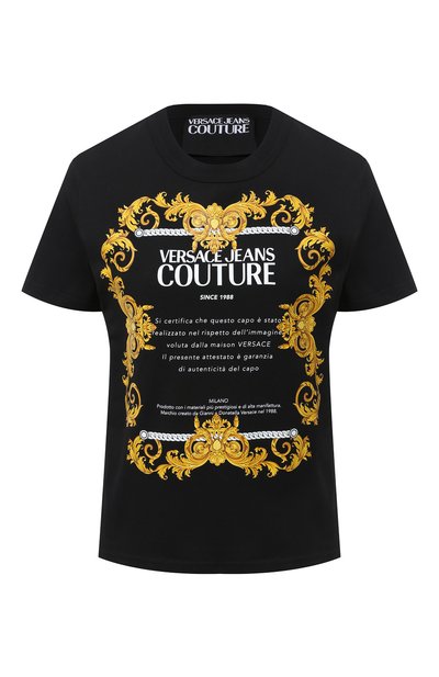 Женская хлопковая футболка VERSACE JEANS COUTURE, арт. B2HZA7TG-ZDP613 REG. 44 TRANS FER/30319