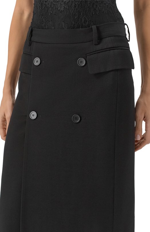 Юбка из вискозы и шерсти Balenciaga 838768/TRT01 Чёрный  838768/TRT01 Фото 5