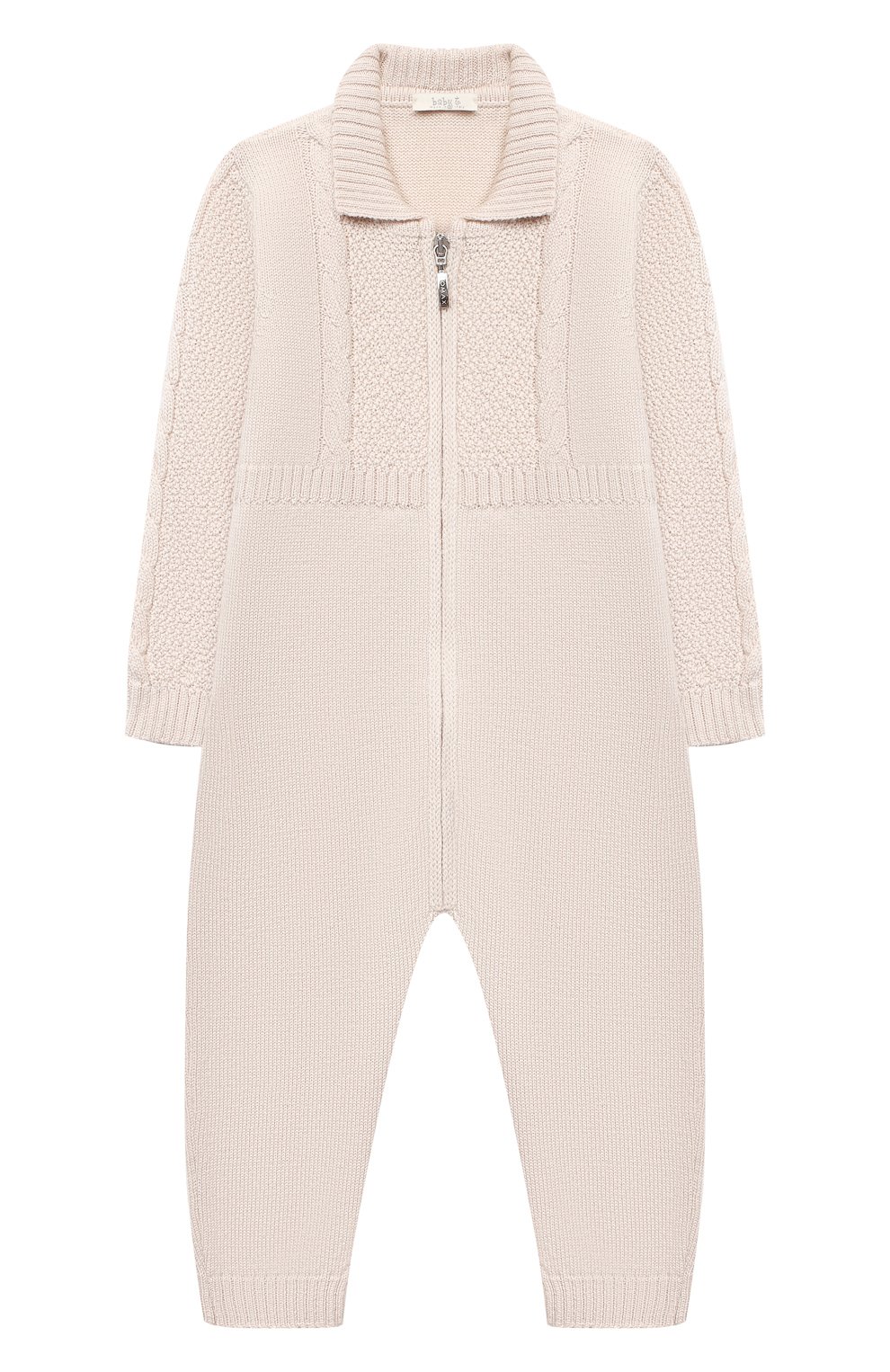 Шерстяной комбинезон BABY T бежевого цвета по цене 10650 руб., арт. 20AI031TZ/1M-12M, фото 1 Шерстяной комбинезон BABY T, арт. 20AI031TZ/1M-12M, фото 1