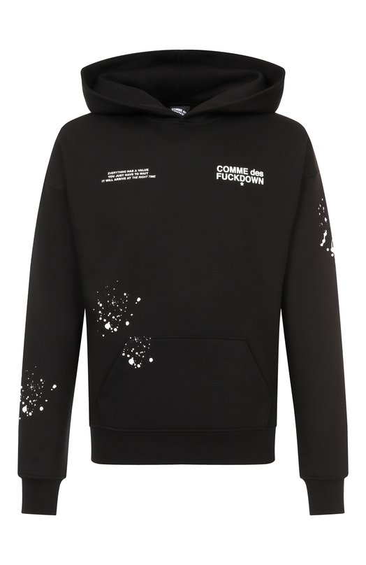 Хлопковое худи Comme des Fuckdown CFABM01747 Чёрный CFABM01747