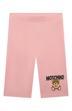 Детские хлопковые шорты MOSCHINO розового цвета, арт. HDQ00Y/LBA10/12 | Фото 1 (Материал внешний: Хлопок; Случай: Повседневный; Нос: Не проставлено)